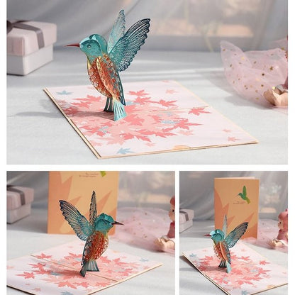 3D Gift Card - Hummingbird Birthday Gift Card