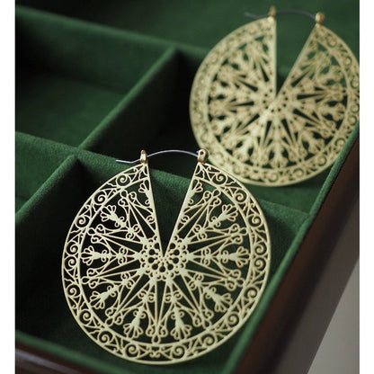 Greek Style Filigree Ferris Wheel Earrings