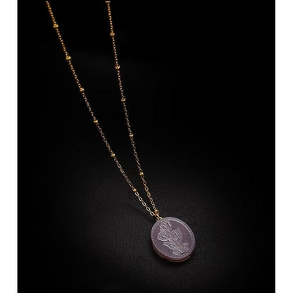 Botanical Mother of Pearl Medallion Necklace