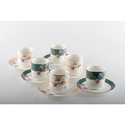 Set of 6 cups in Floral Cafe