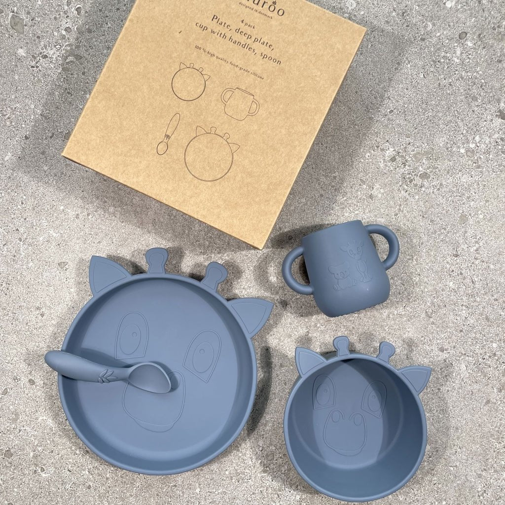 Lykke silicone dinner set 4-pack Giraf