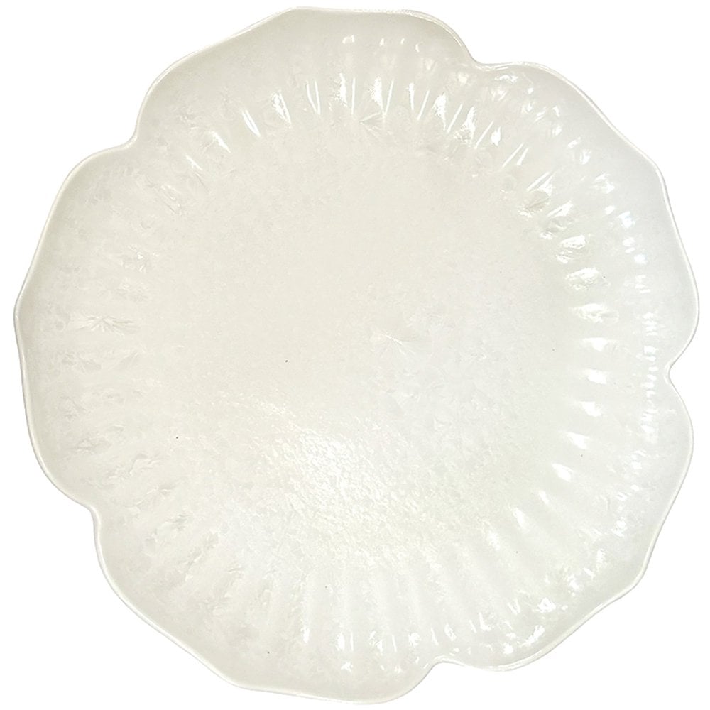 FLORAL WHITE PORCELAIN PRESENTATION PLATE 33CM