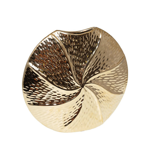Golden spiral vase in ceramic 23x6x21.5cm