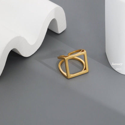 Minimalist Bold Look Square Ring