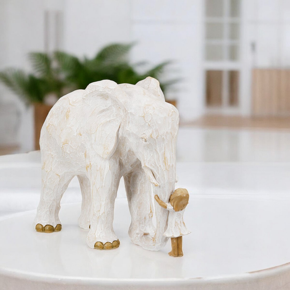 Figure elephant animal lover, natural color H.23 cm