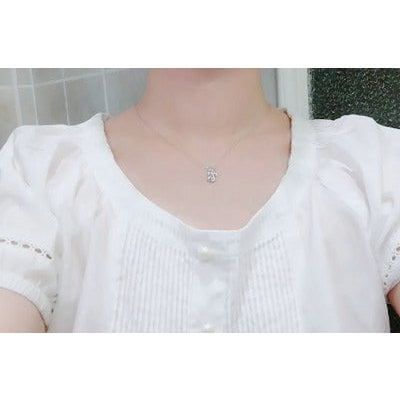 Sterling Silver Cute Cat Moonstone Necklace