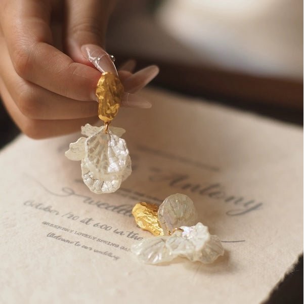 Elegant White Mermaid Tail Earrings