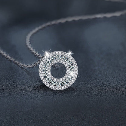 Radiant Orbit Moissanite Circle Necklace