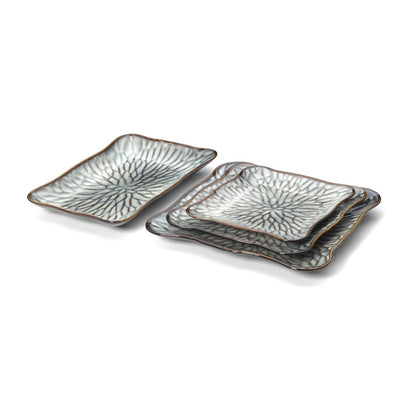 The Lotus Ice Square Plate - Grey Brown - M