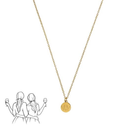 Girlfriends & Wines Necklace – Gold