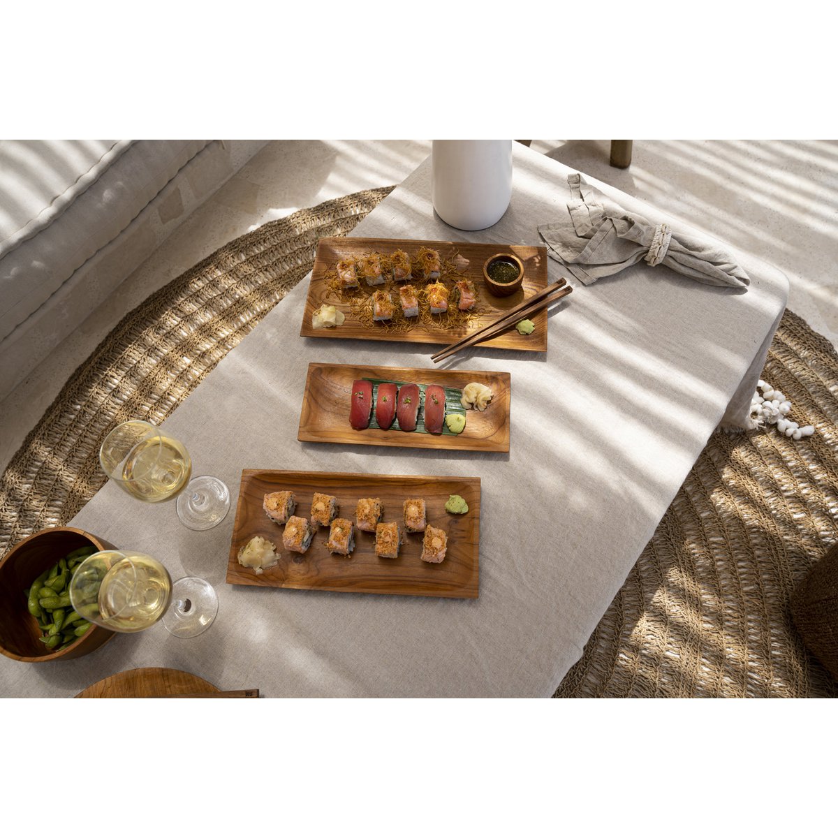 The Linen Tablecloth - Beige - 150x150