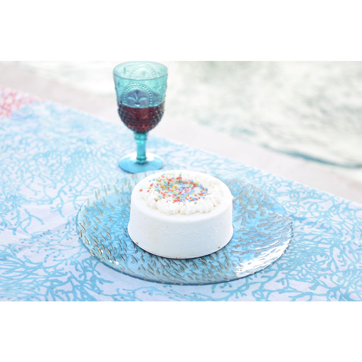 Blue presentation plate Mer 33x33x3cm