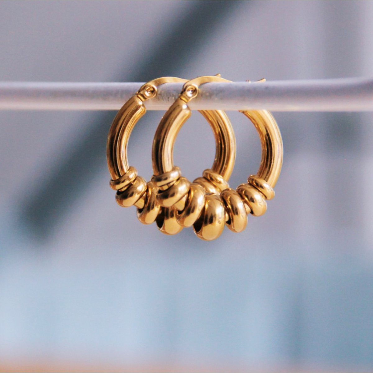 Stainless steel 'bold' earrings