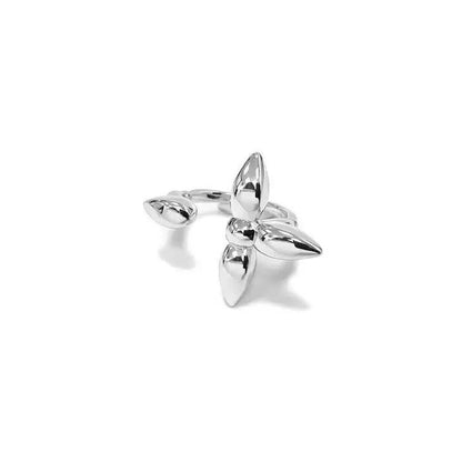 Minimalist Four Leaf Design Adjustable Ring