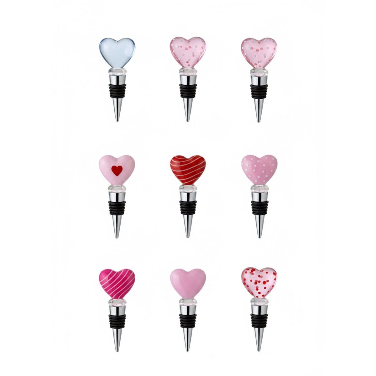 Heart bottle caps - set of 12