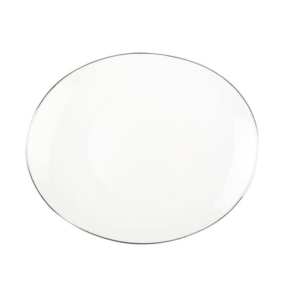 OVAL DESSERT PLATE WITH PLATINUM EDGE