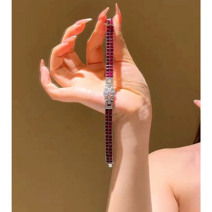 Elegant Ruby Line Adjustable Bracelet