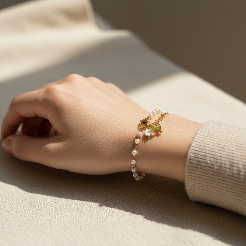 Gems & Peridot Bracelet - Gold