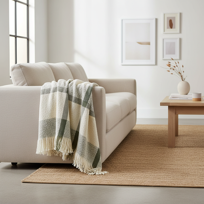Plaid jacquard Jane Multico - sage green