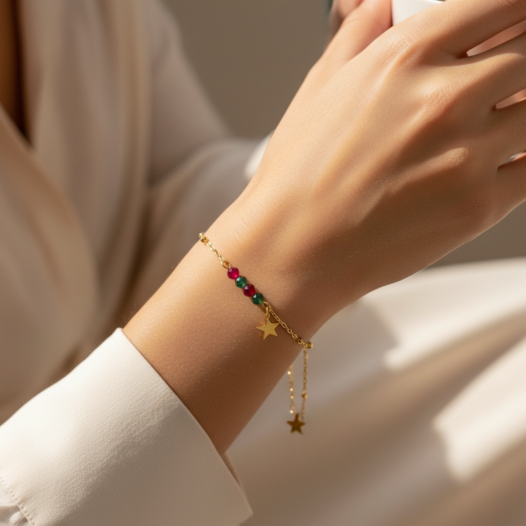 Ruby and Emerald Bracelet - Gold