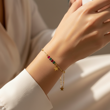 Ruby and Emerald Bracelet - Gold