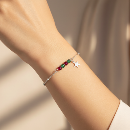 Ruby and Emerald Bracelet - Silver