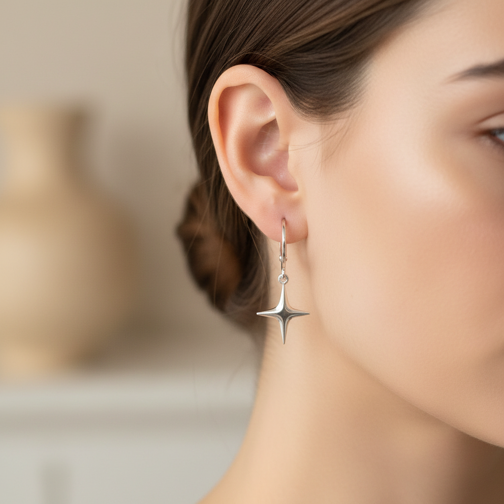 Star Earrings - Silver